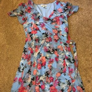 blue floral dress